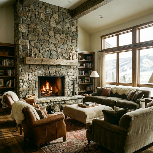 Stone Fireplace